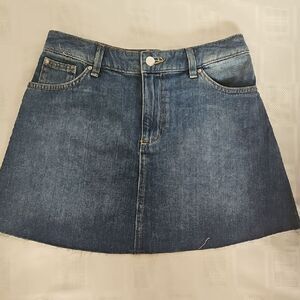 H&M Blue A-Line Mini Skirt Casual
